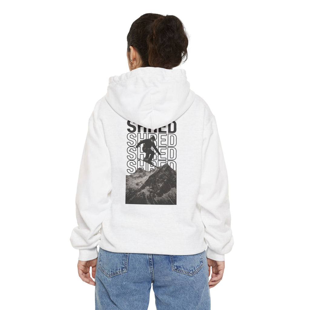 Shred Mountain Biker Hoodie — Retro Repeat Graphic Pullover