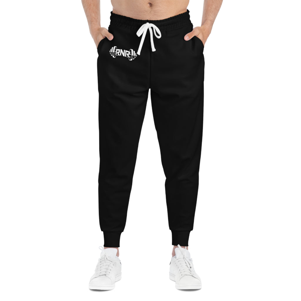 RNBRL Logo Athletic Joggers — Black Performance Sweatpants