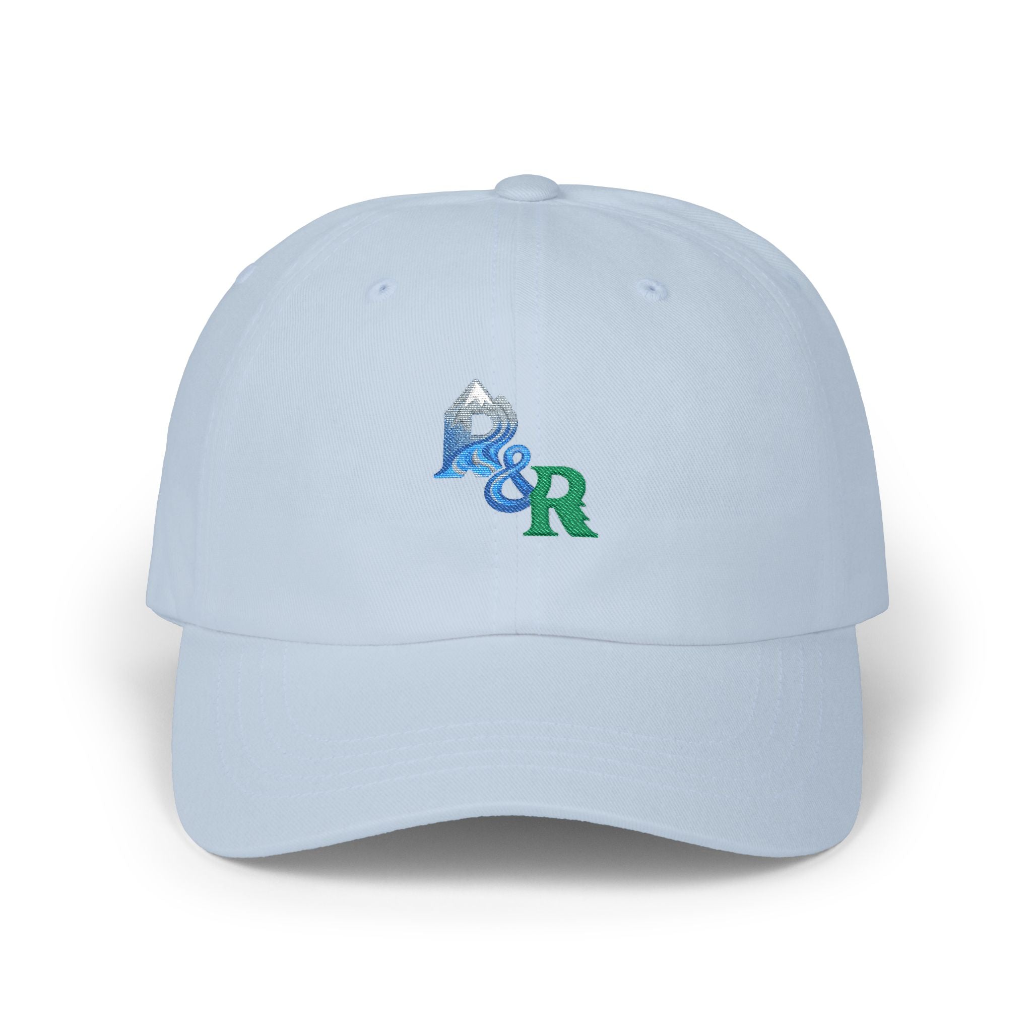 Dad Cap — Blue & Green "R&R" Embroidered Logo Hat