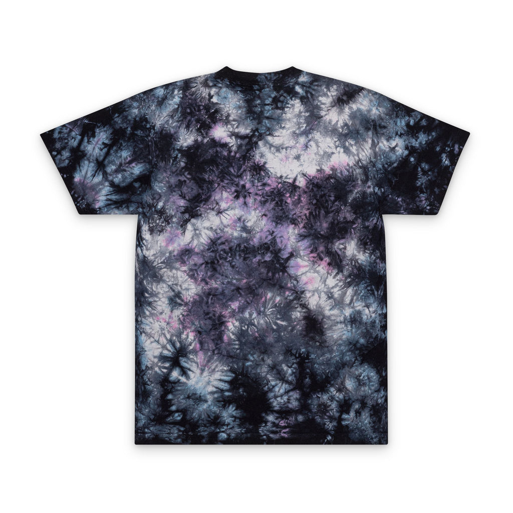 Tie-Dye Embroidered Oversized Tee — Black & White Spiral