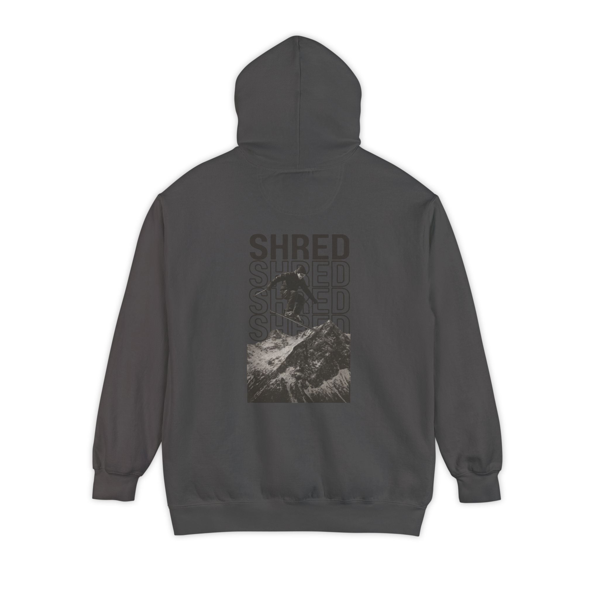 Shred Mountain Biker Hoodie — Retro Repeat Graphic Pullover