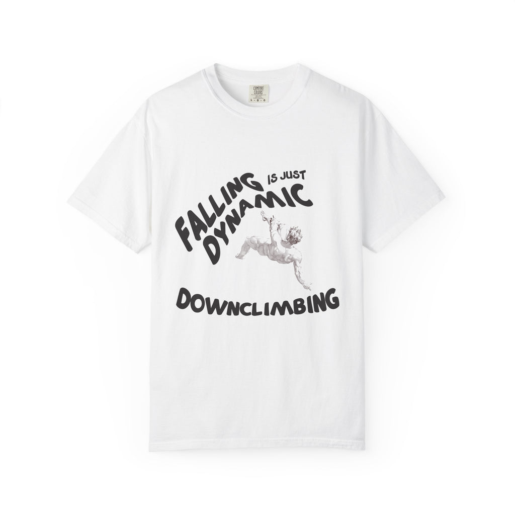 Dynamic Downclimbing Graphic T-Shirt, Adventure Apparel, Unisex Casual Wear, Gift for Climbers, Outdoor Enthusiasts, Fun Sports Tee