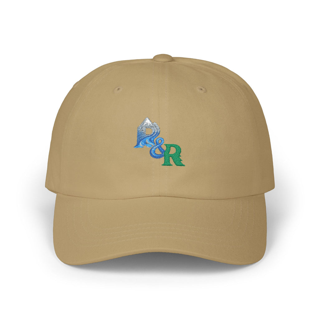 Dad Cap — Blue & Green "R&R" Embroidered Logo Hat