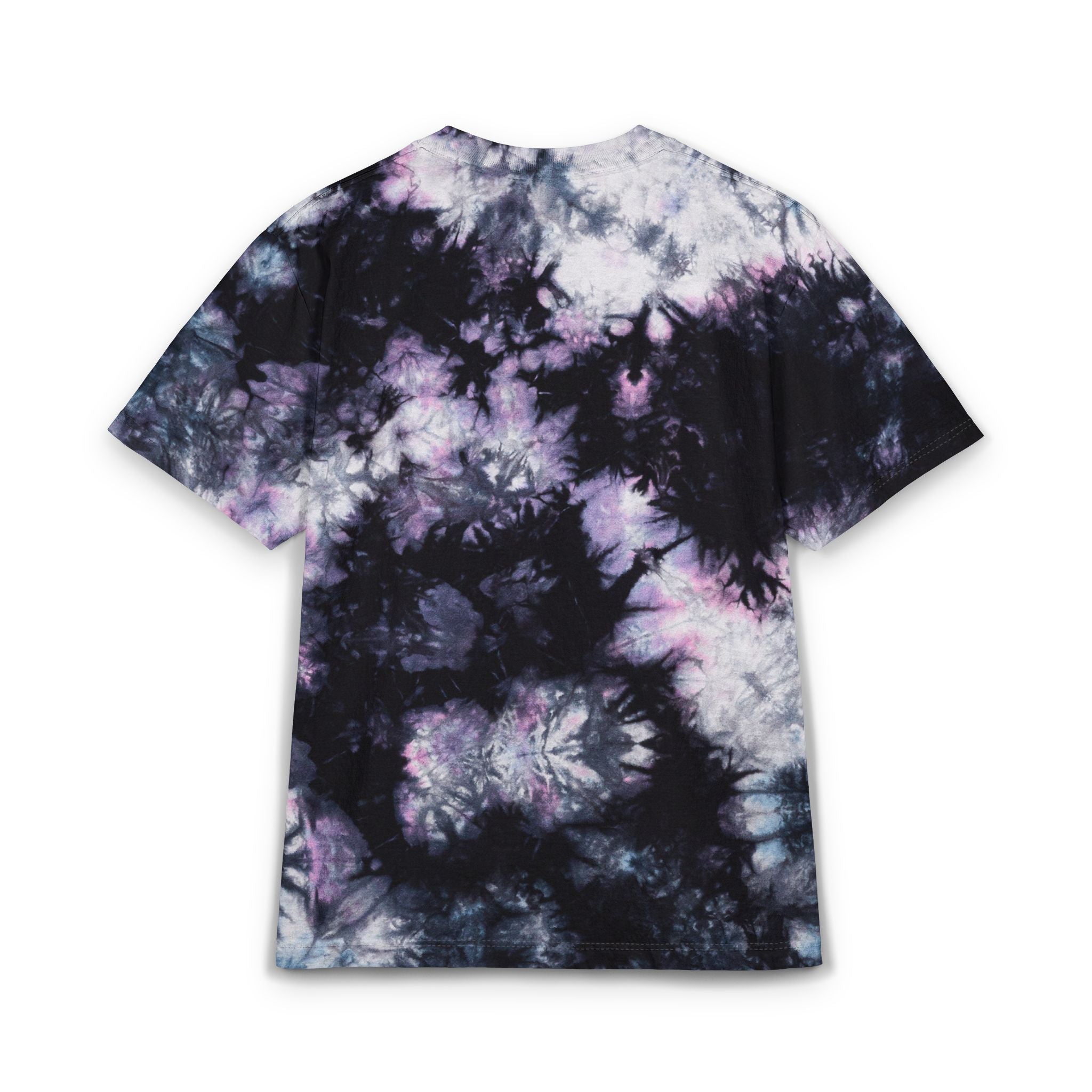 Tie-Dye Embroidered Oversized Tee — Black & White Spiral