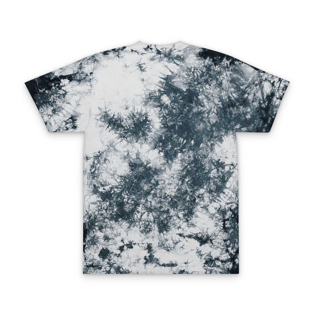 Tie-Dye Embroidered Oversized Tee — Black & White Spiral