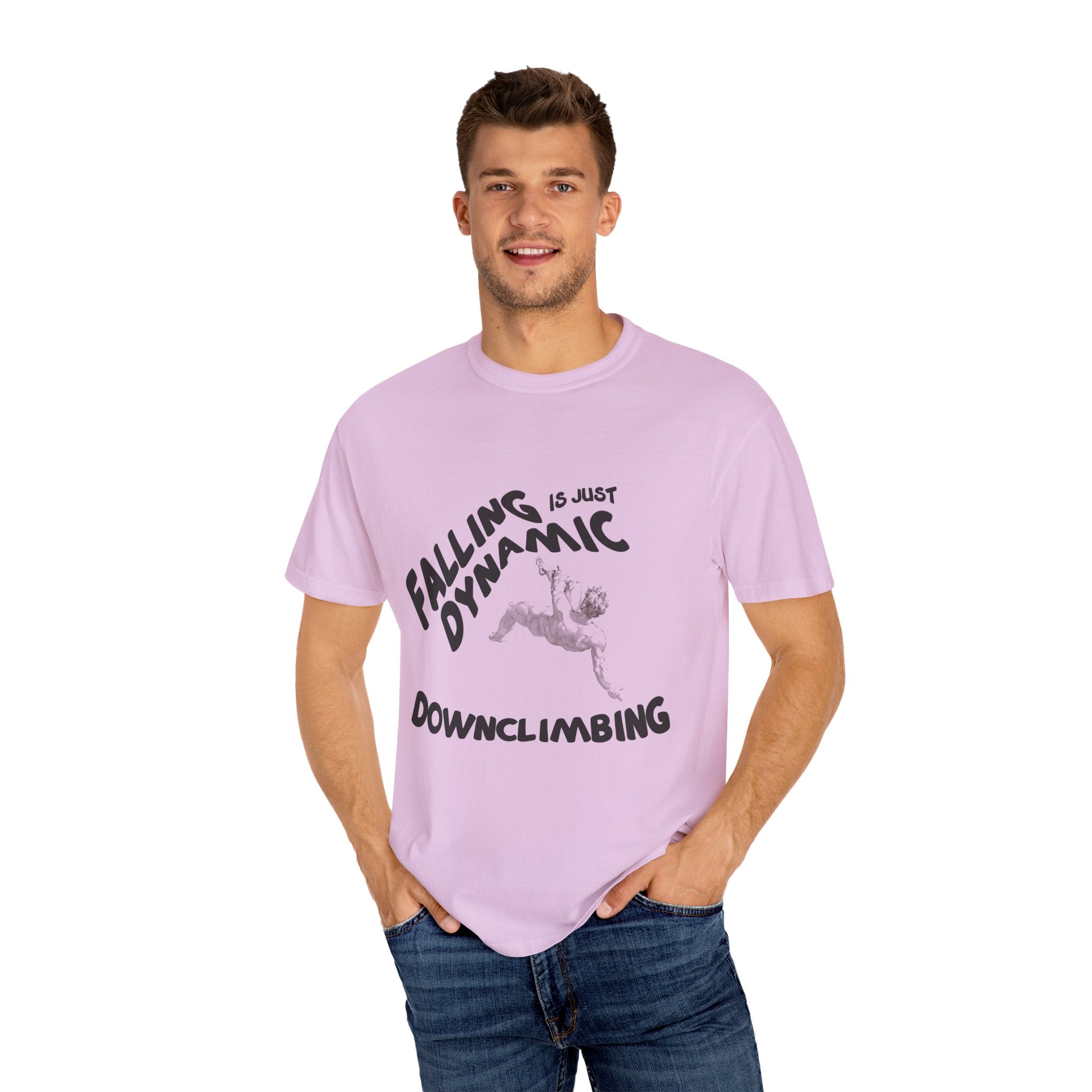 Dynamic Downclimbing Graphic T-Shirt, Adventure Apparel, Unisex Casual Wear, Gift for Climbers, Outdoor Enthusiasts, Fun Sports Tee