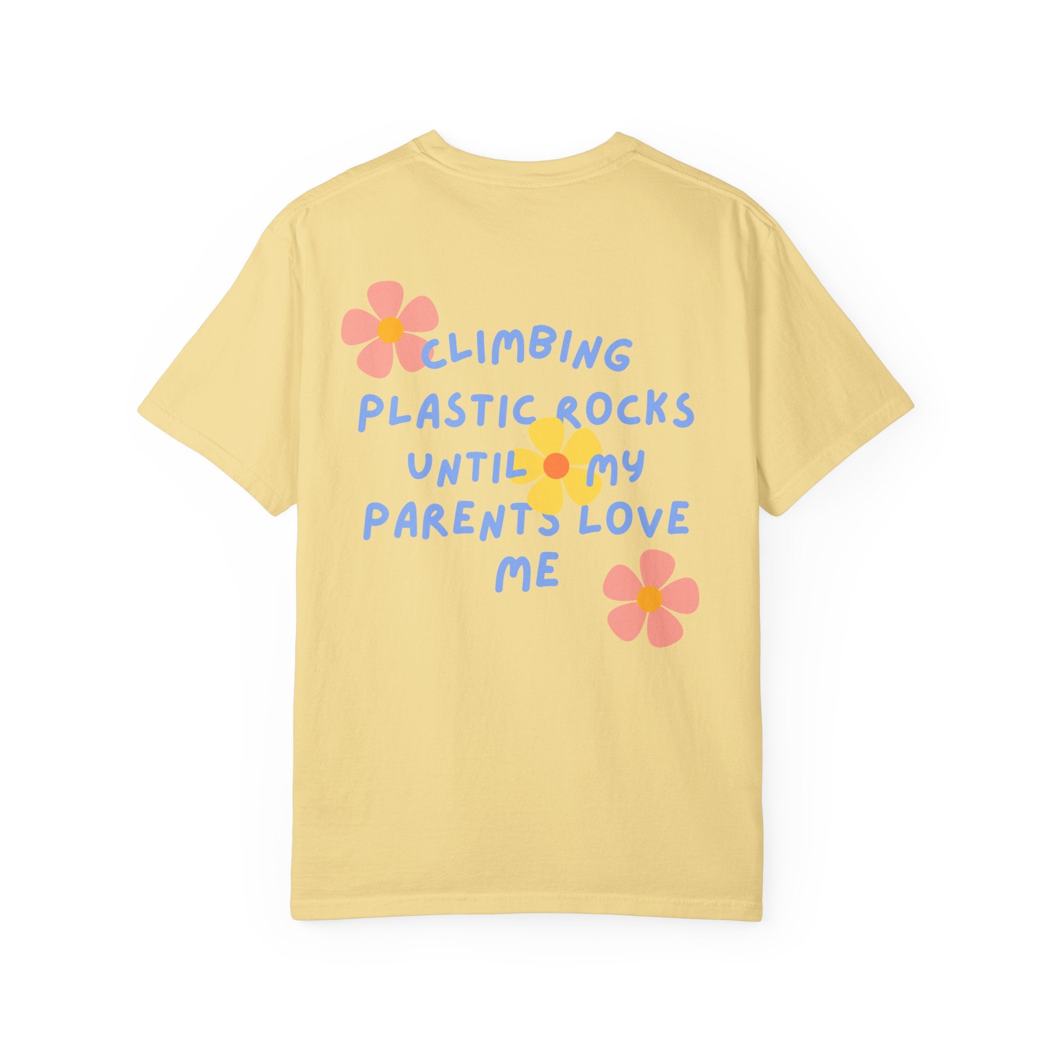Climbing Rocks Fun T-shirt, Unisex Tee, Floral Graphic T-shirt, Casual Summer Wear, Gift for Climbers, Nostalgic Humor Top