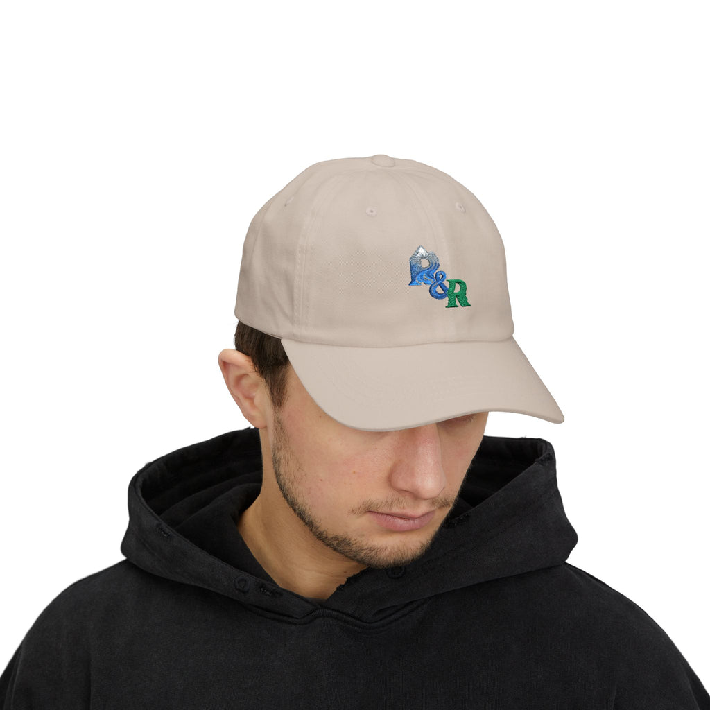 Dad Cap — Blue & Green "R&R" Embroidered Logo Hat