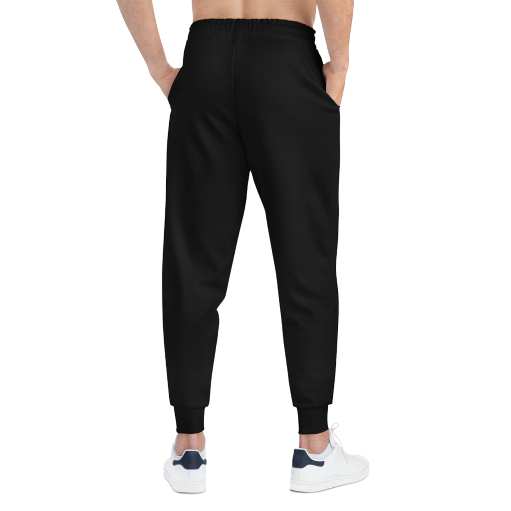 RNBRL Logo Athletic Joggers — Black Performance Sweatpants