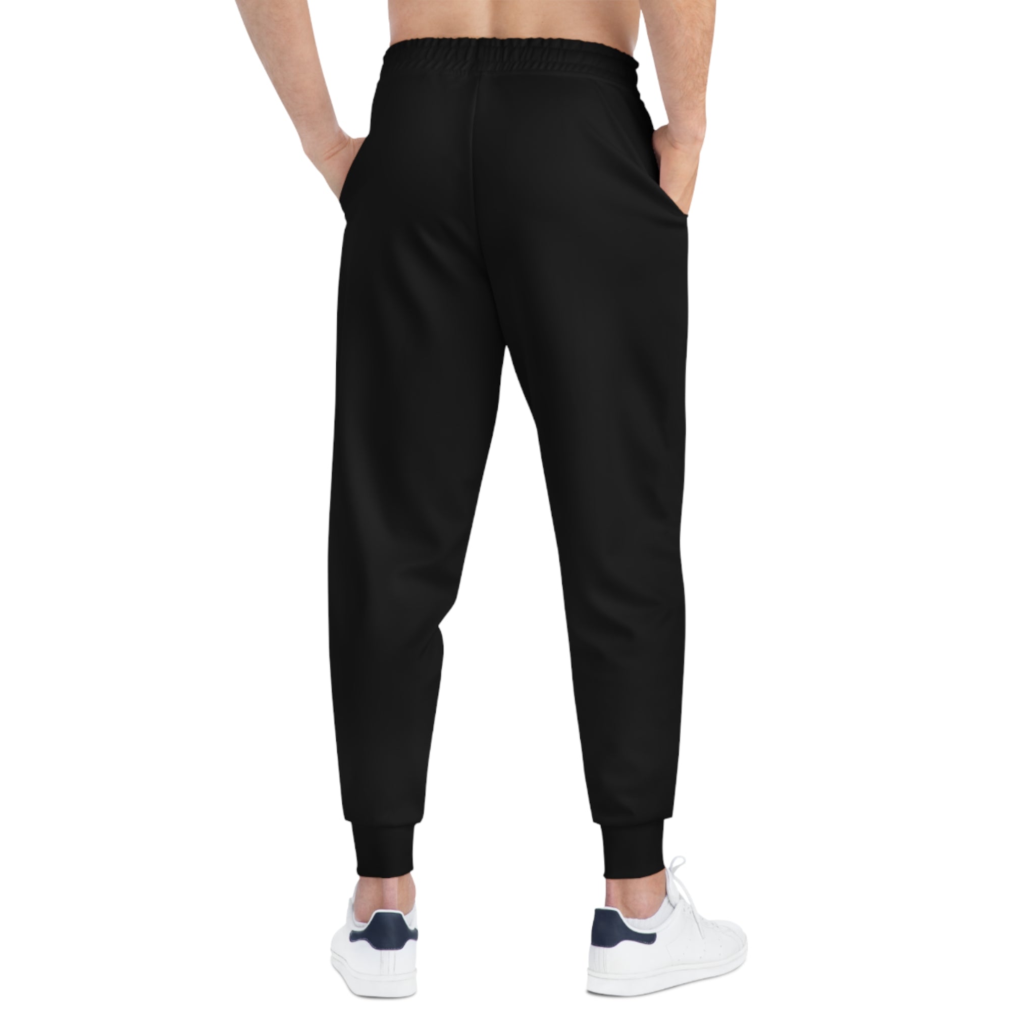 RNBRL Logo Athletic Joggers — Black Performance Sweatpants