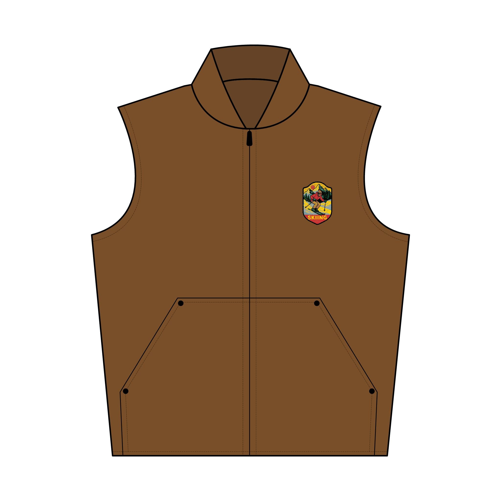 Embroidered Workwear Vest – Classic Duck Cloth Utility Vest with Logo