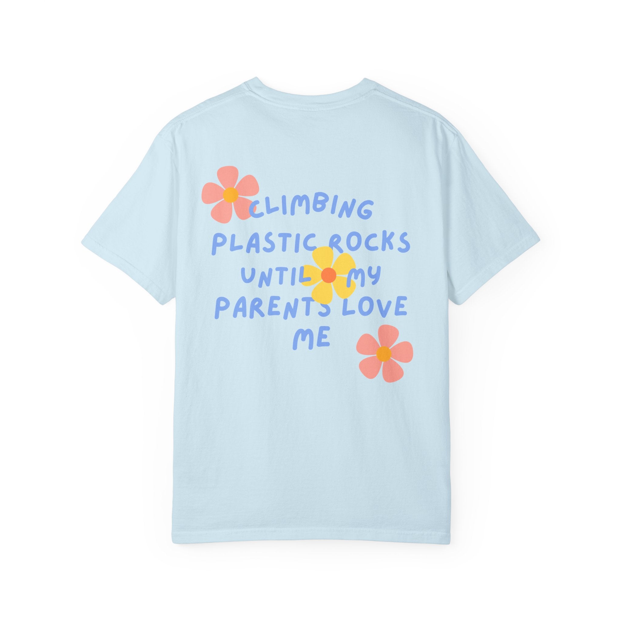 Climbing Rocks Fun T-shirt, Unisex Tee, Floral Graphic T-shirt, Casual Summer Wear, Gift for Climbers, Nostalgic Humor Top